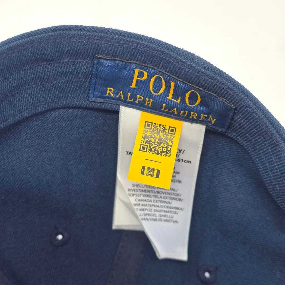 Polo Ralph Lauren Navy Blue Baseball Cap White Embroidered Pony Snapback Hat